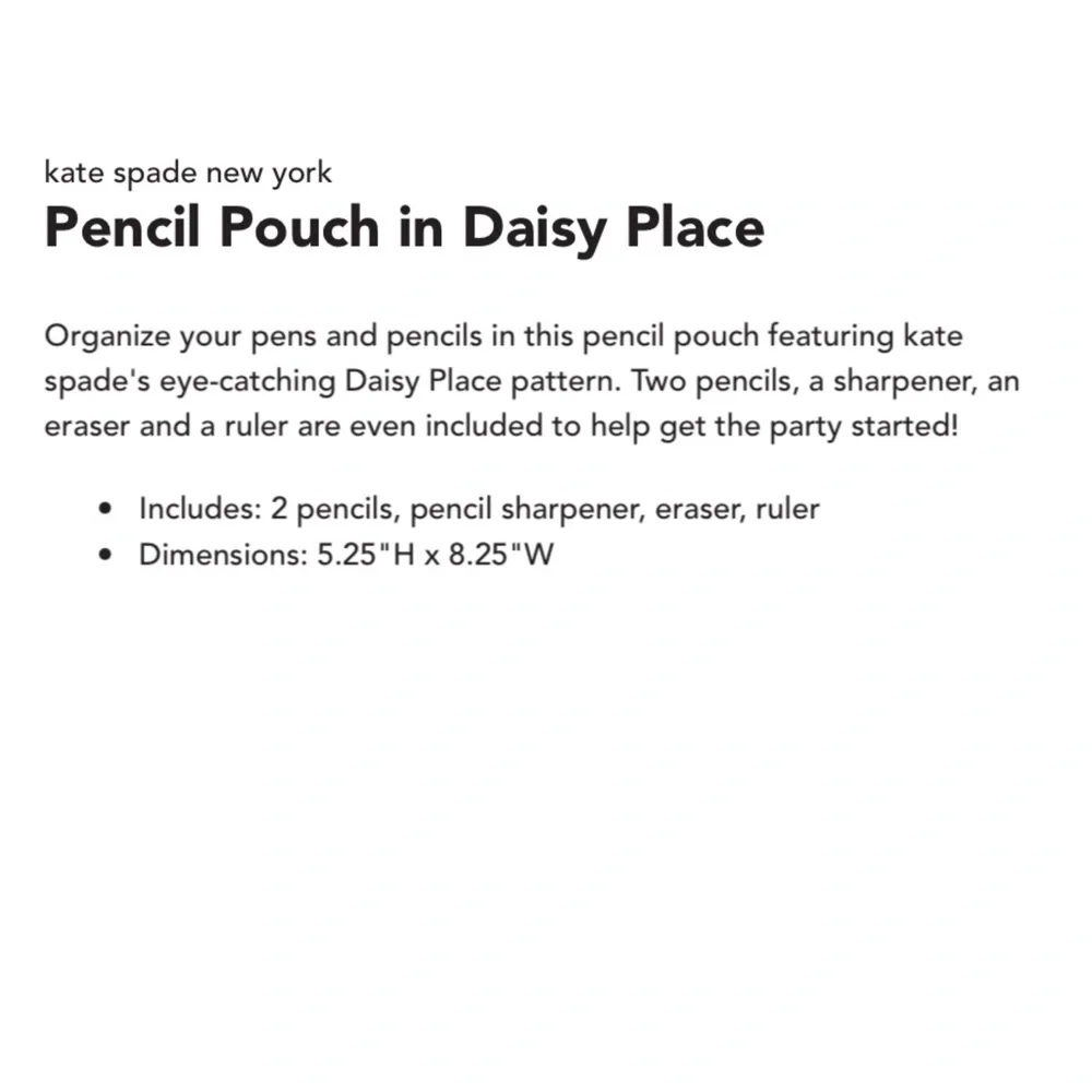 Kate Spade Pencil Pouch in Daisy Place